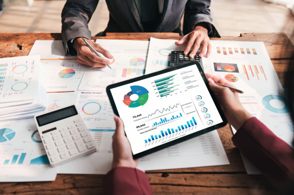Business people financial discuss and analysis plan of market strategy. Business Meeting concept
