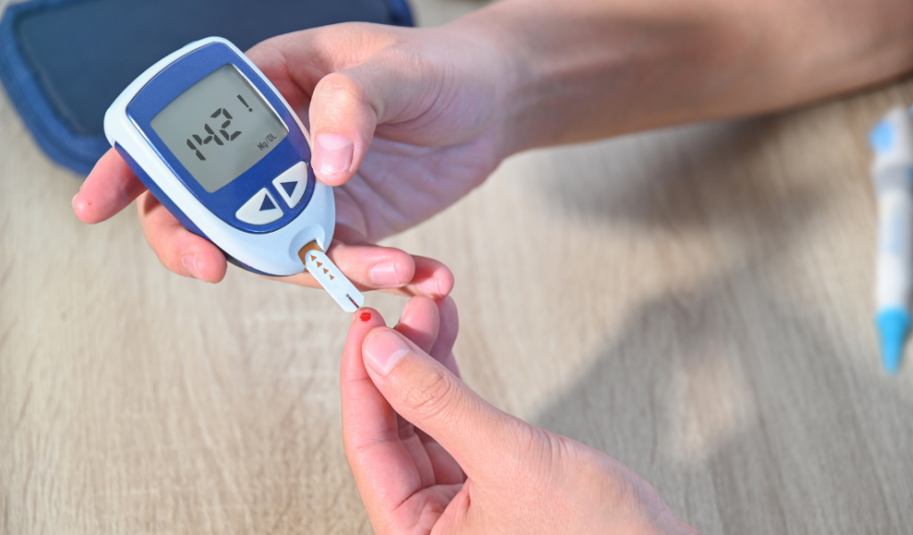 blood glucose level using a glucose monitor