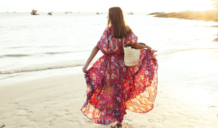 chick bohemian aesthetic theme with flowing dresses