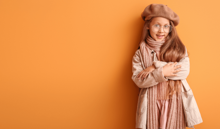 child in fashionable clothing