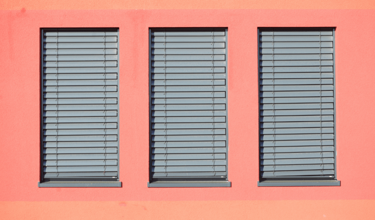 classroom with window shades pulled down