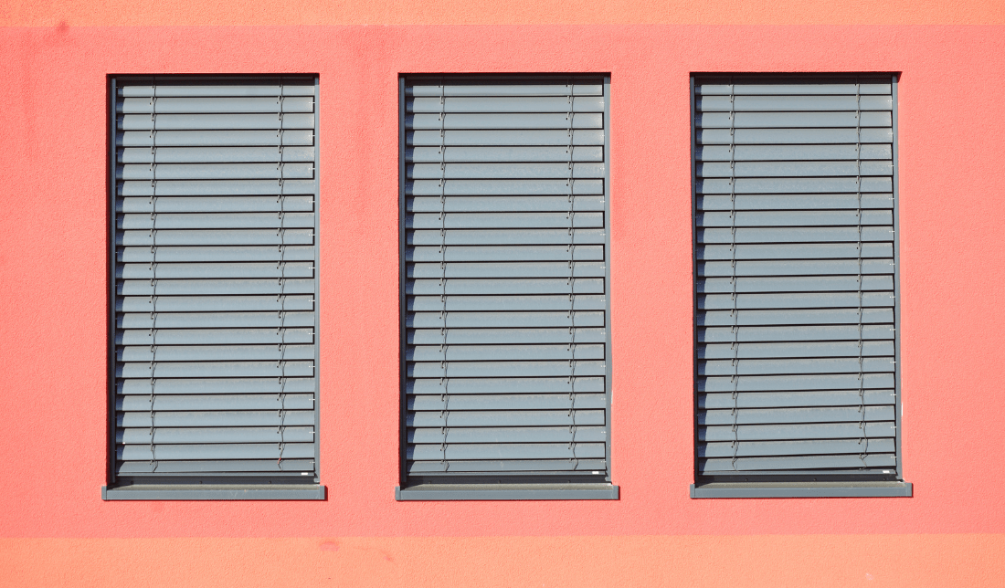 classroom with window shades pulled down
