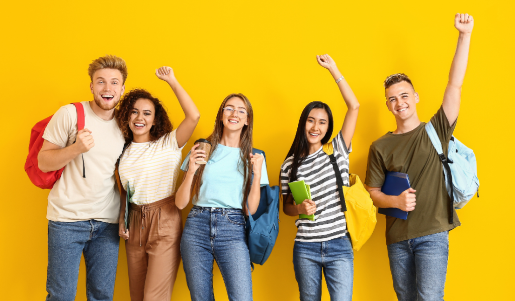 colorful photo of young adults wearing different clothes