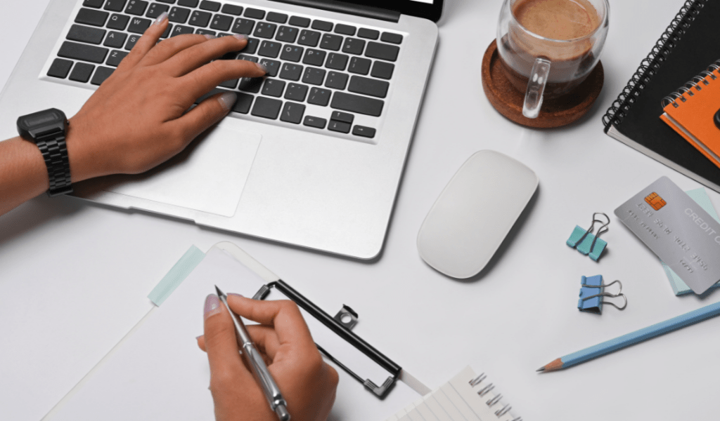 computer and writing supplies