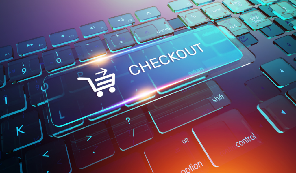 computer screen displaying a customized checkout page