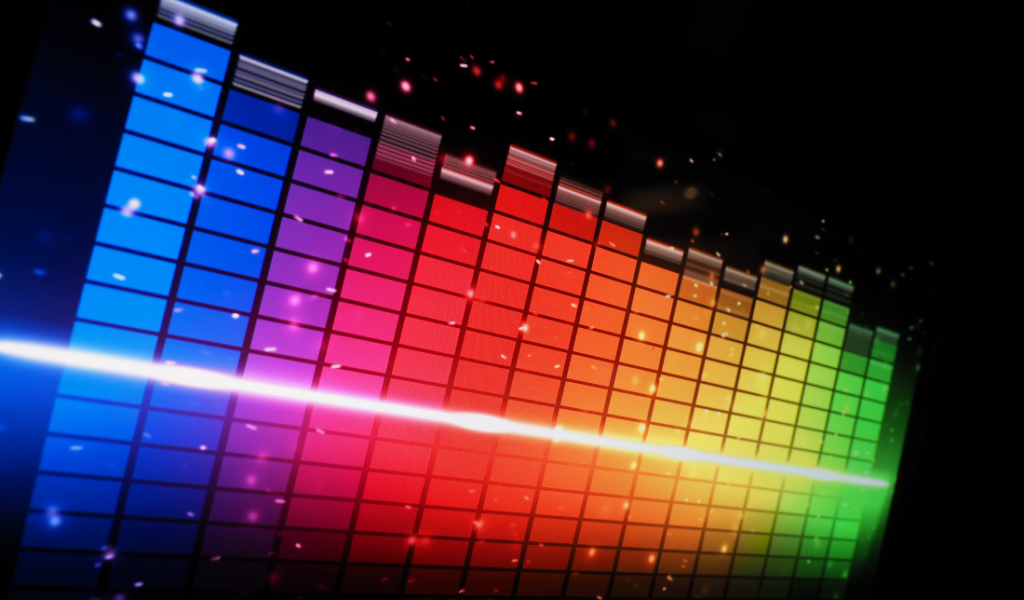 computer screen with music tracks and sound effects