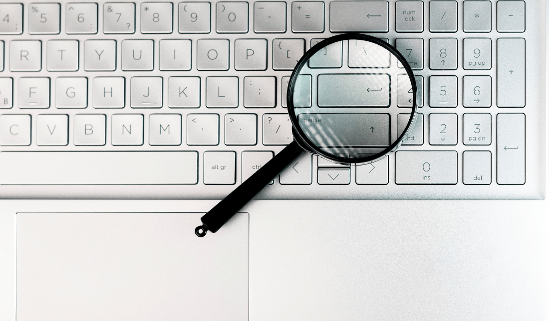 computer screen with search results content