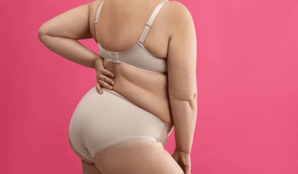 confident, curvy woman wearing lingerie