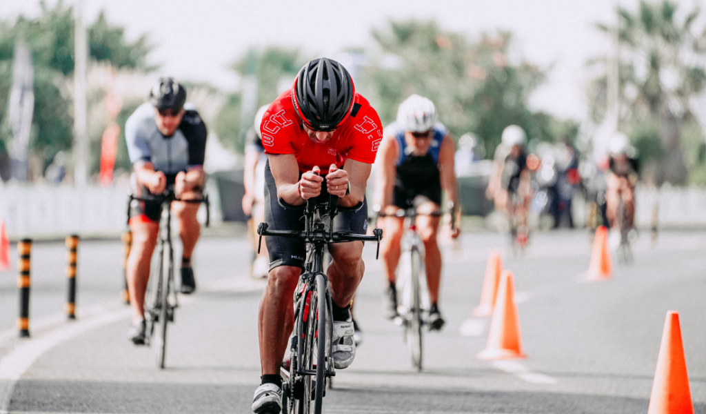 cyclist wearing smart cycling lights