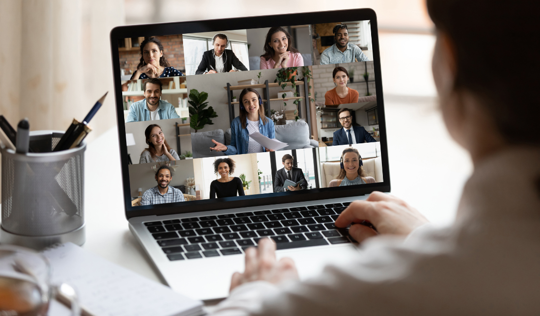 diverse professionals working together remotely