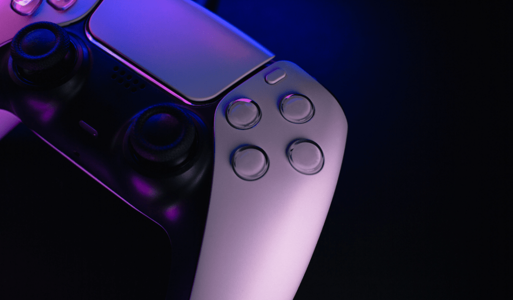 game controller with bright graphics