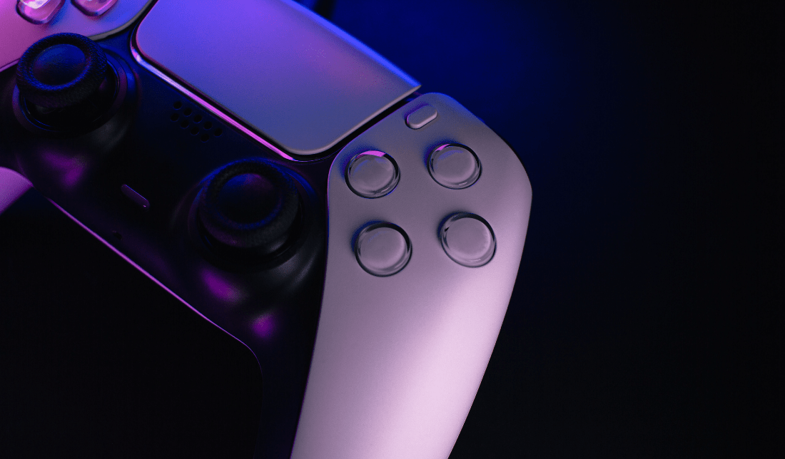 game controller with bright graphics