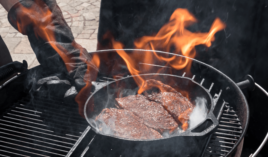 grill or a protective heat resistant glove
