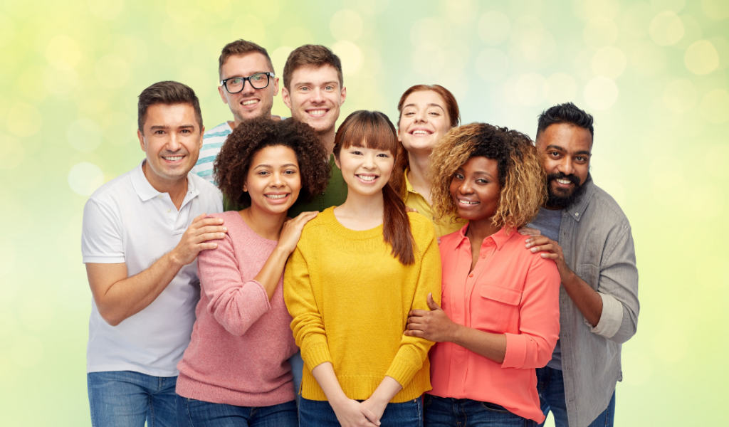 group of millennials of different genders together