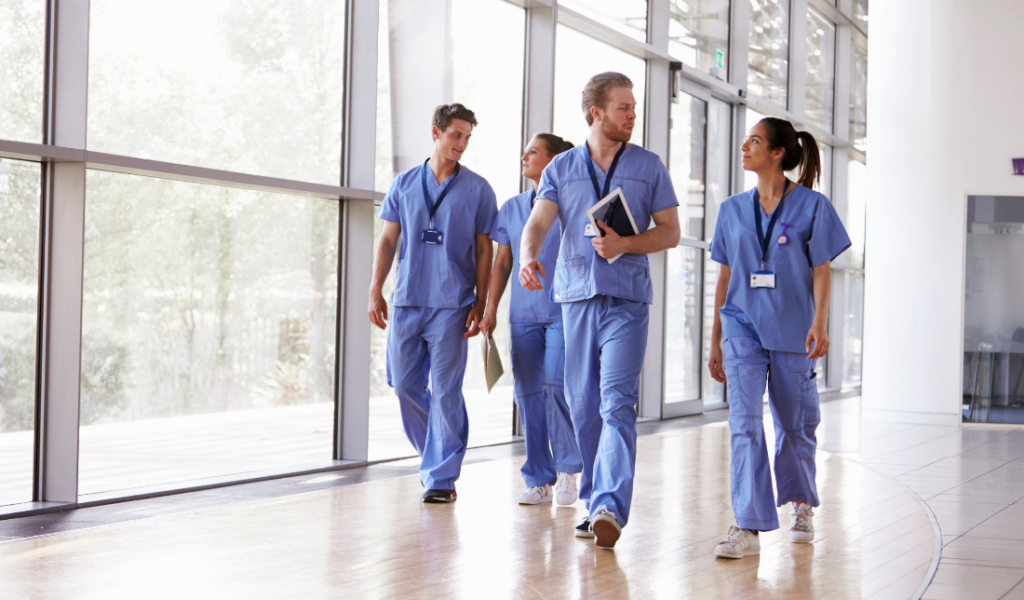 healthcare professionals wearing scrubs