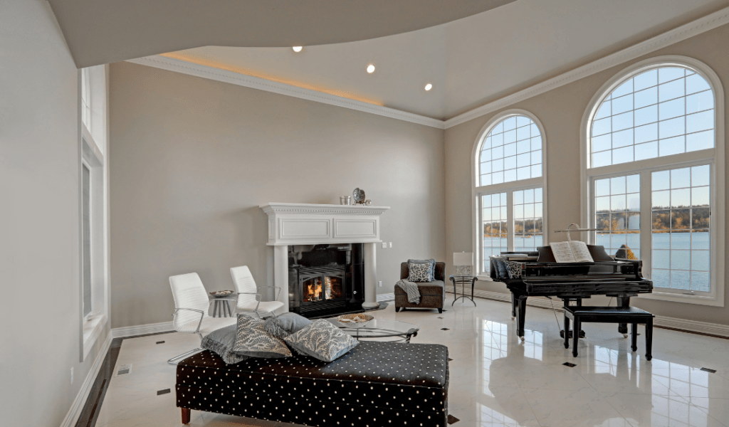 high-end living room with luxurious furniture