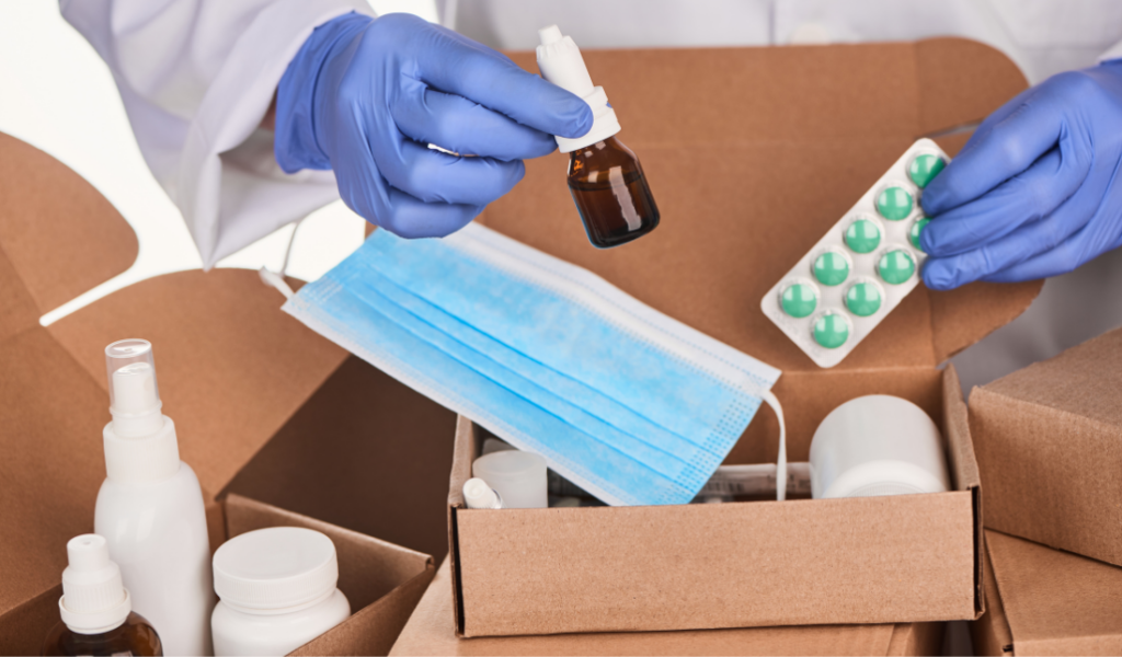 medical supplies, safety equipment, and branded items