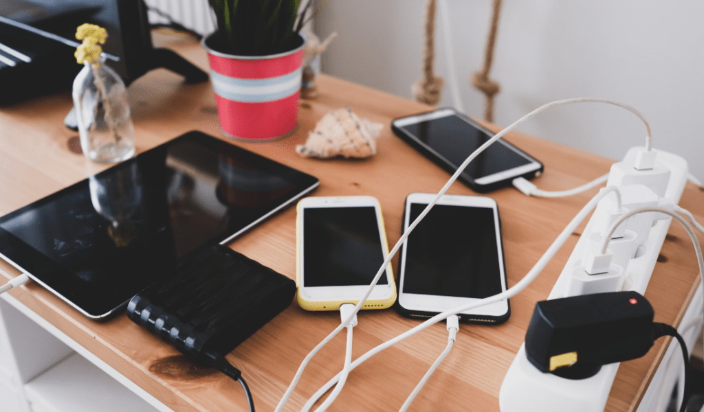 mobile phones, tablets, gaming console, flat TV