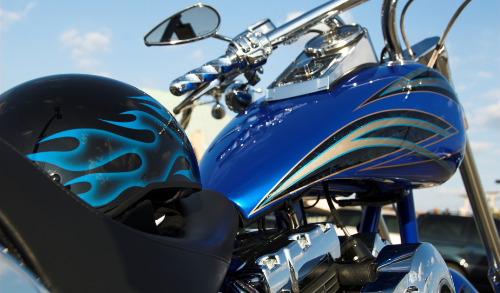 motorcycle with custom paint