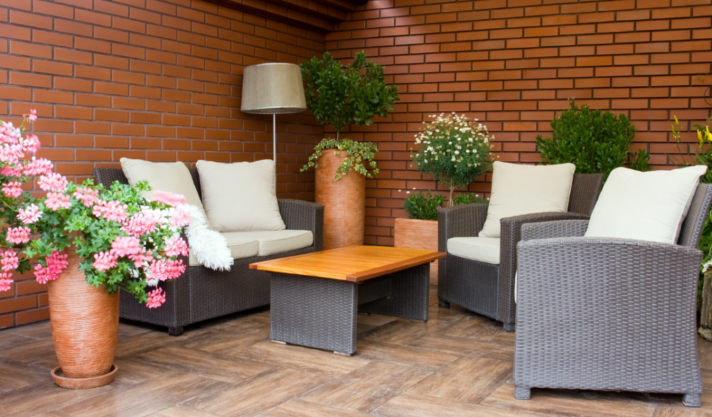 patio furniture in a natural and organic outdoor