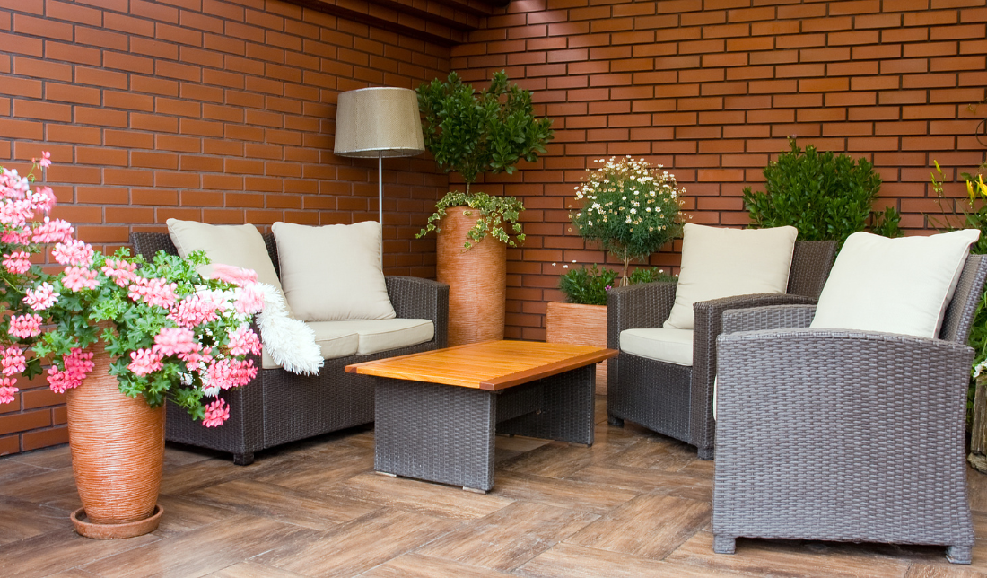 patio furniture in a natural and organic outdoor