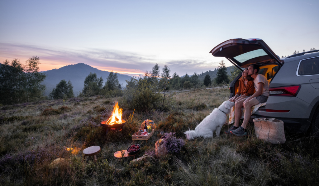 person camping in nature