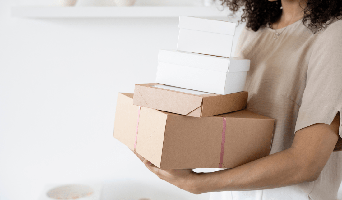 person holding a package