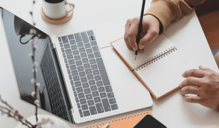 person working on their laptop