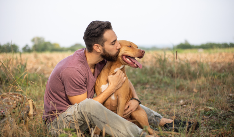 pet owner with their therapy animal