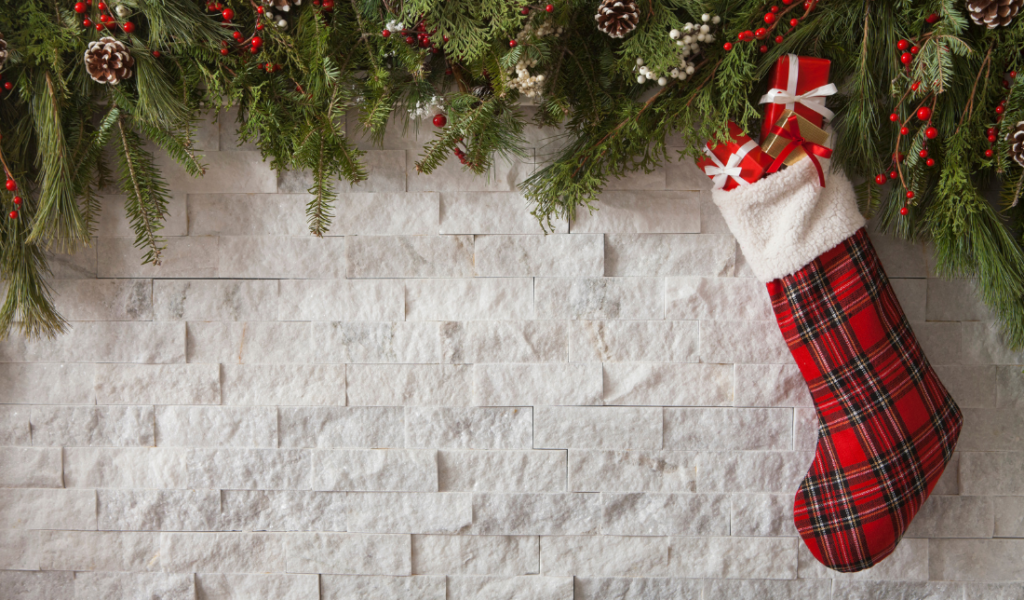 photo of a drink filled in a Christmas stocking