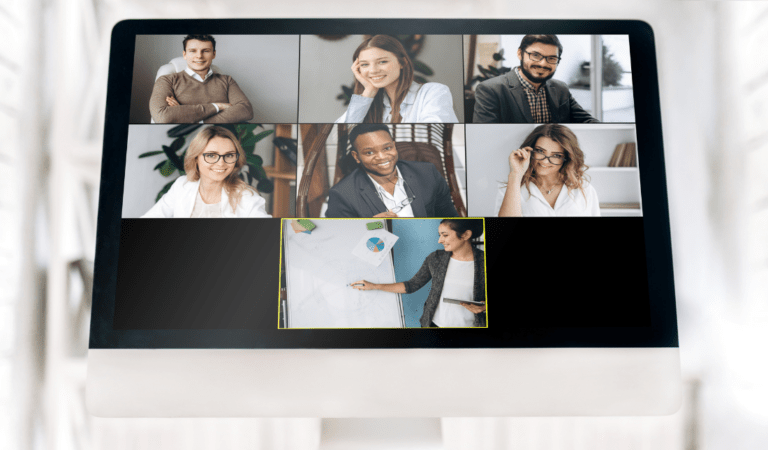professionals working remotely on laptops