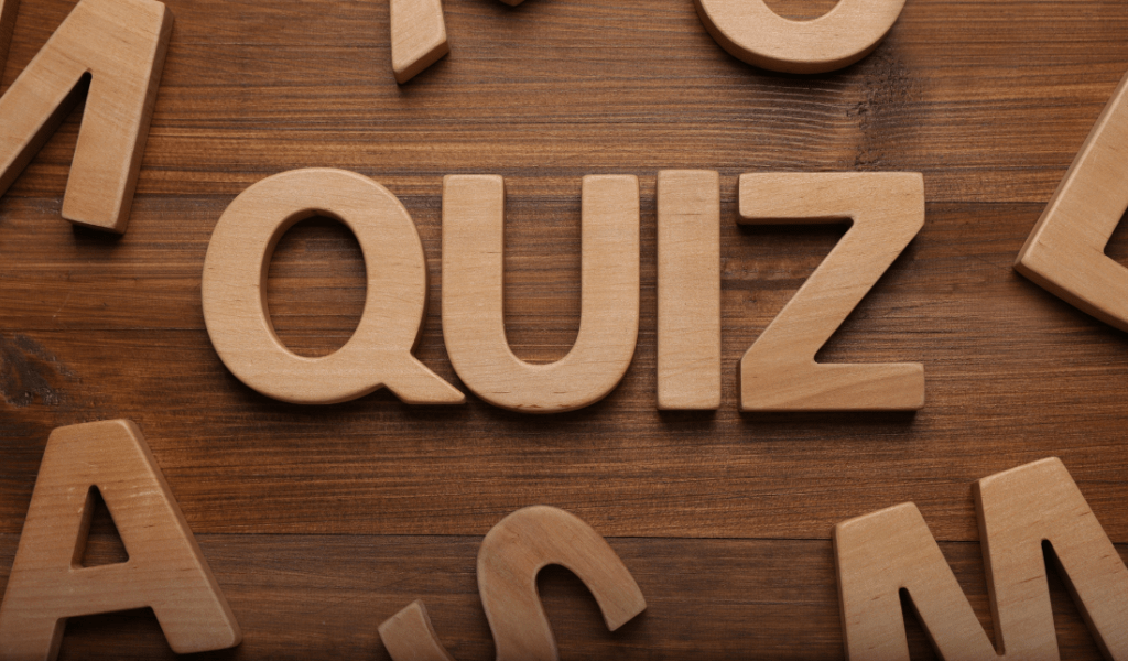 quiz interface with various quiz categories