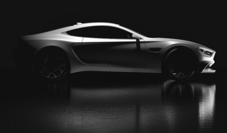 sleek, customized sports car