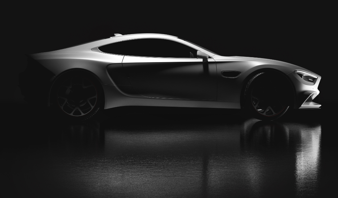 sleek, customized sports car