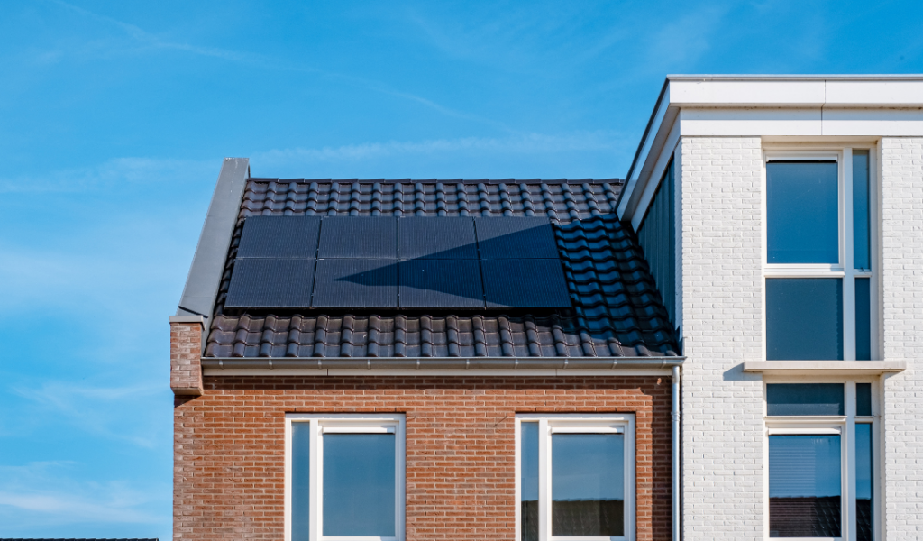 solar panels on residential roof