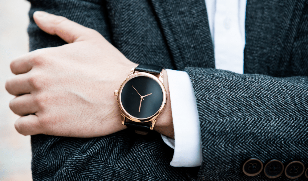 stylish watch wrapped around a man’s wrist