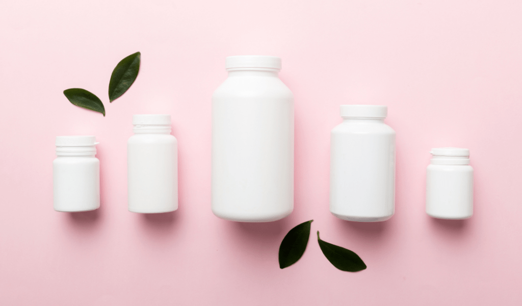 vitamin and supplement bottles package