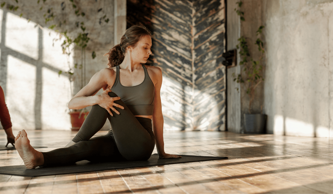 woman wearing fitness gear
