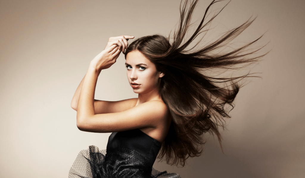 woman with long, flowing hair