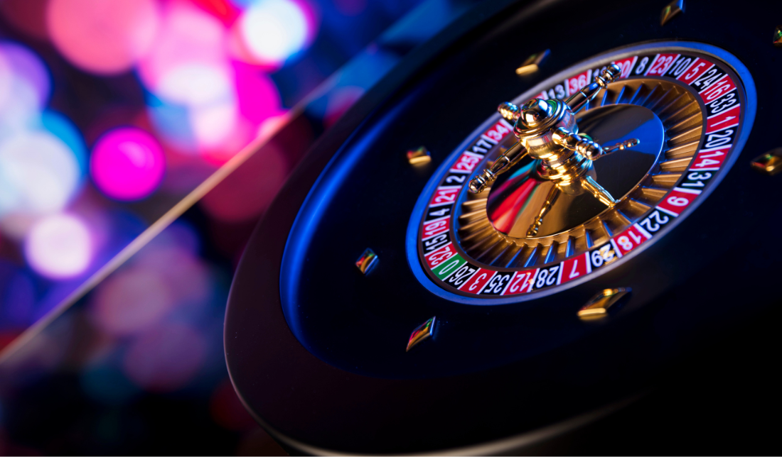 colorful image of a casino with cryptocurrency