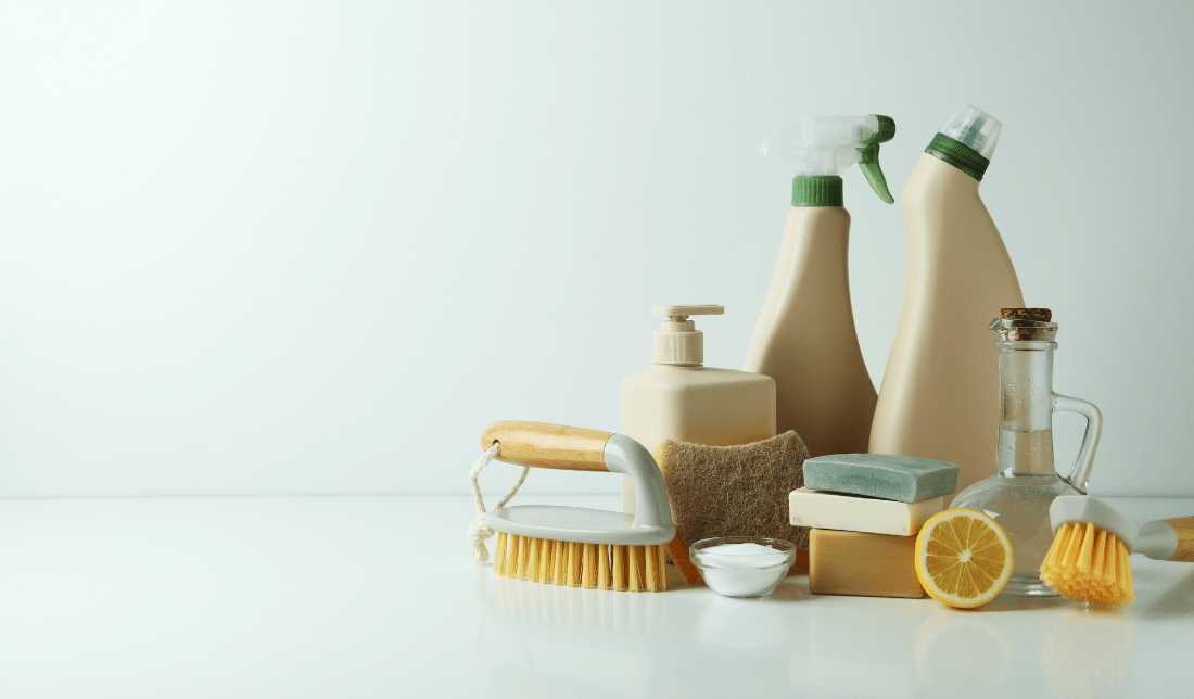 eco-friendly, green products in a household or kitchen