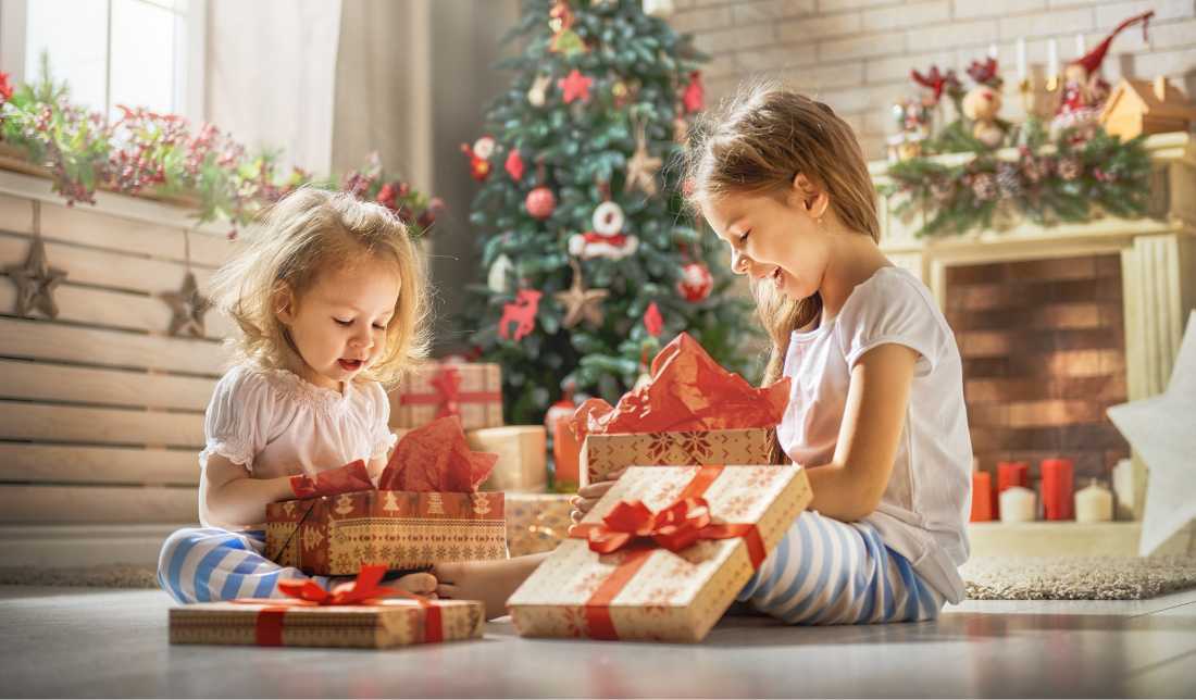 girls enjoying gift products