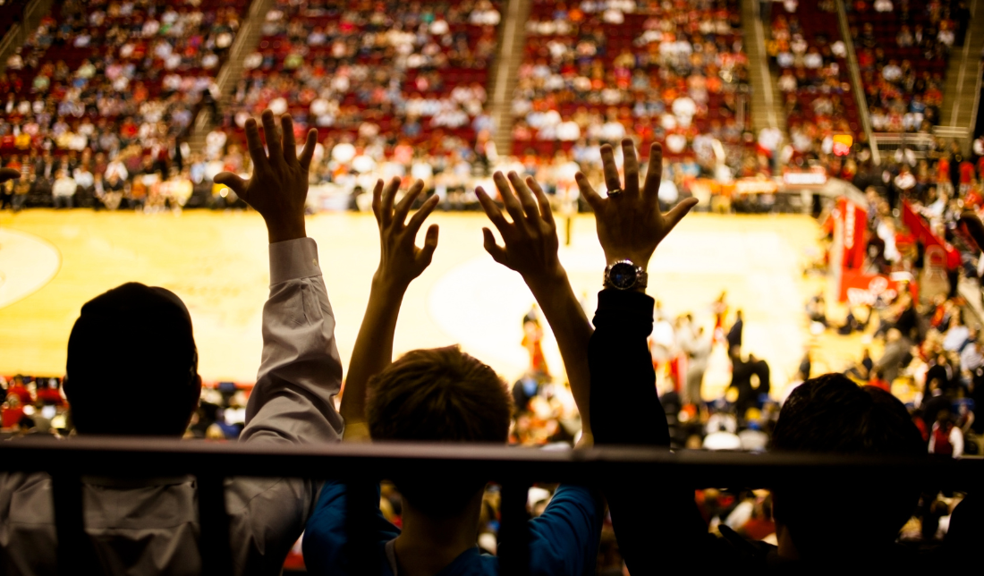 group of people watching sports event