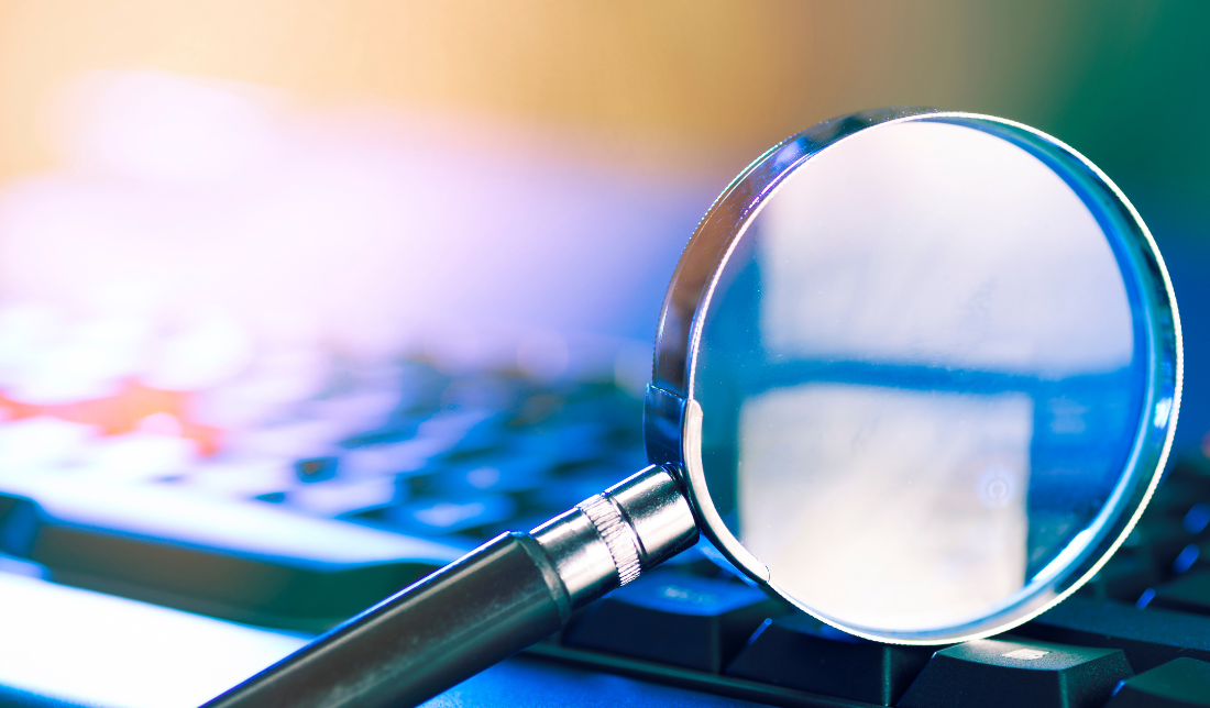 magnifying glass searching for products