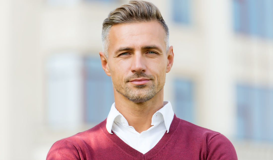 well-groomed hair and beard
